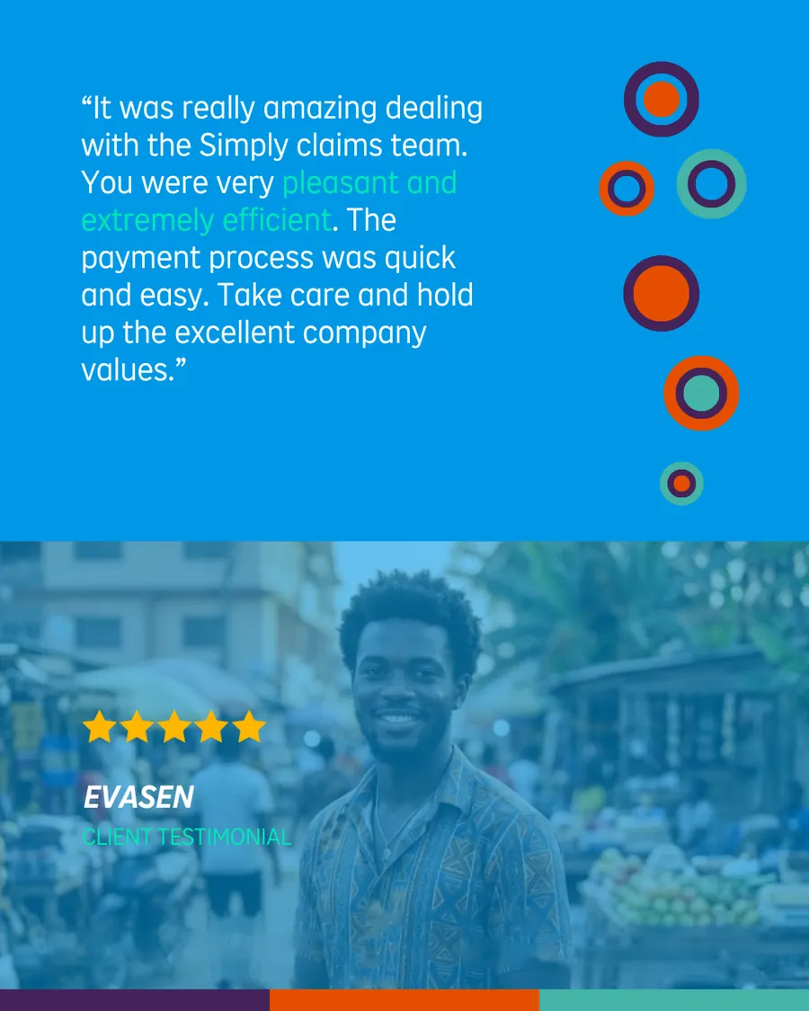 Simply customer testimonial card
