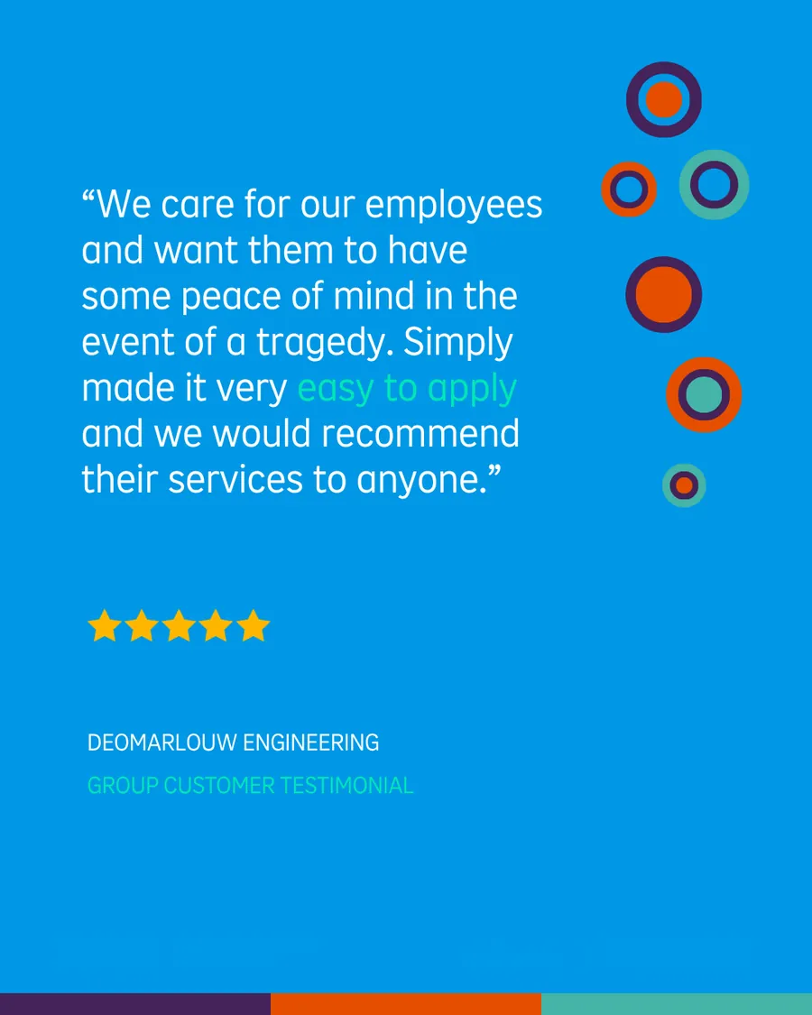 Simply group customer testimonial card