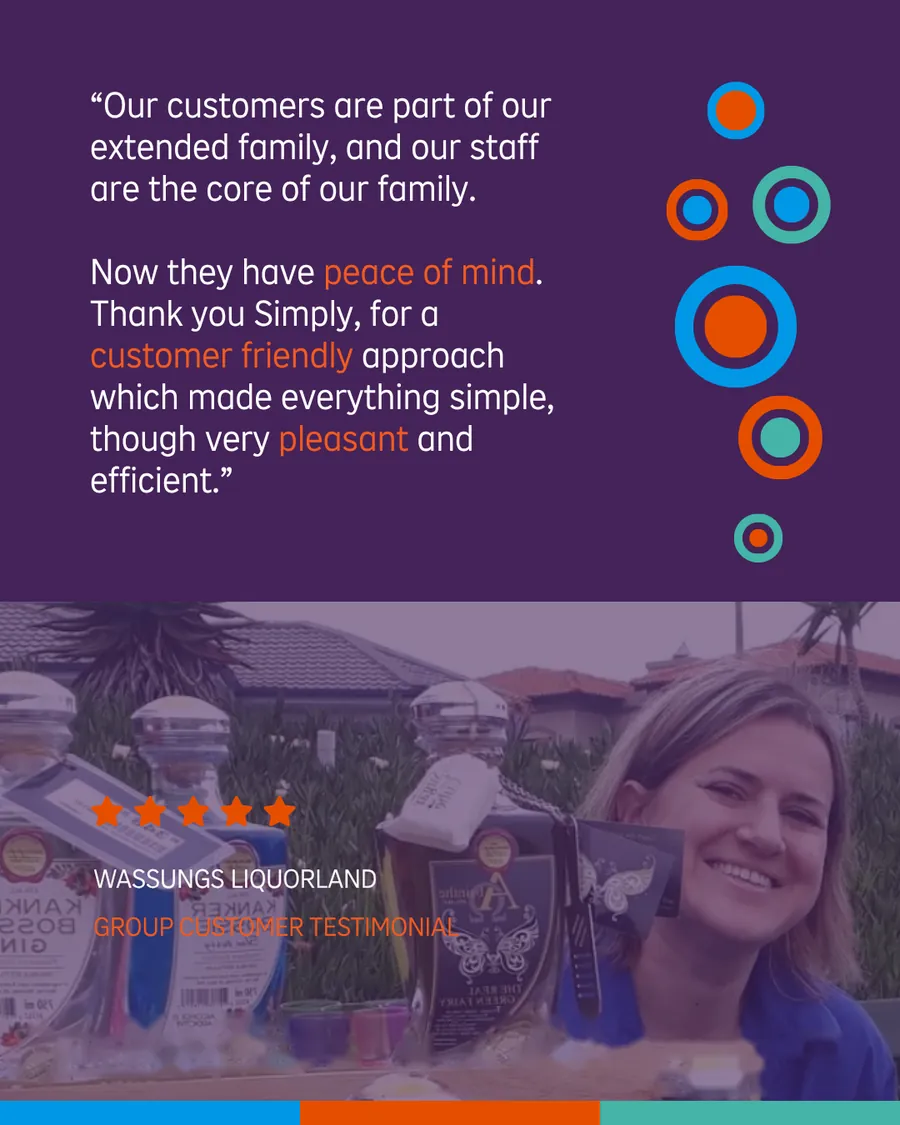 Simply group customer testimonial card