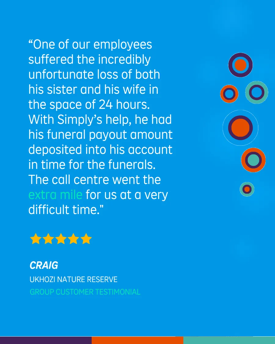 Simply group customer testimonial card
