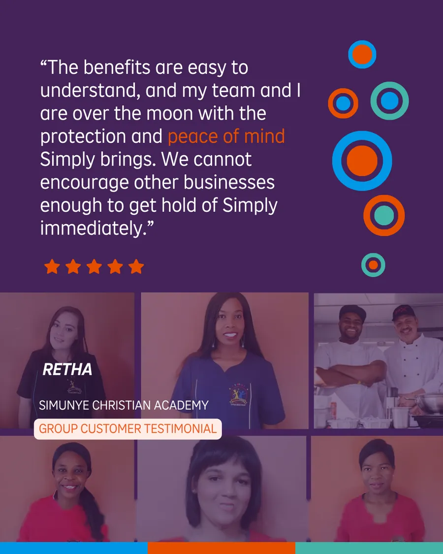 Simply group customer testimonial card