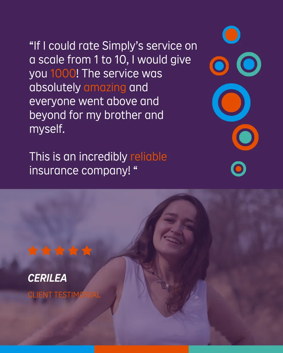 Simply customer testimonial card