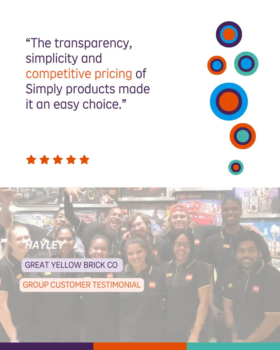Simply group customer testimonial card
