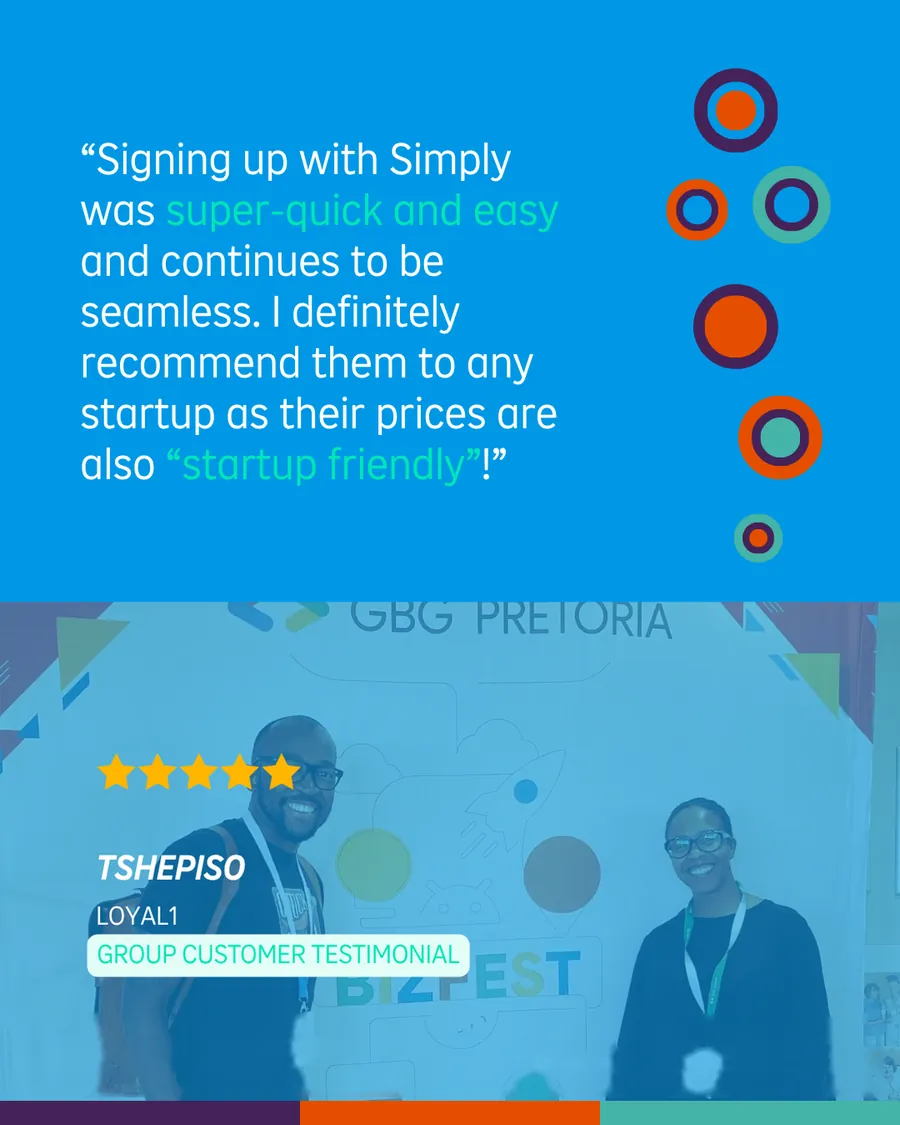 Simply group customer testimonial card