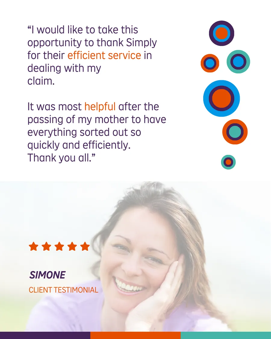 Simply customer testimonial card