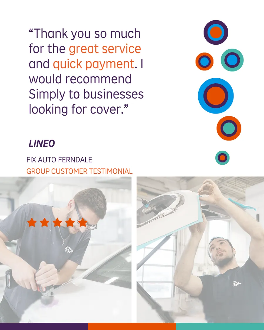 Simply group customer testimonial card